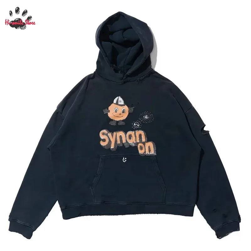 25FW Fashion Streetwear PALY Hoodies Men Woman Vintage Washed Do Old Print Damaged Hip Hop Loose Hooded Pullovers — image 21