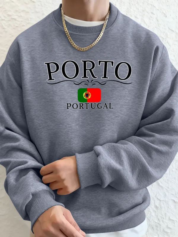 Porto Portugal Letter And Flag Print Clothes Unisex Warm Casual Hoody Street Sports Sportswear Fleece Thicken Streetwear Man — image 12