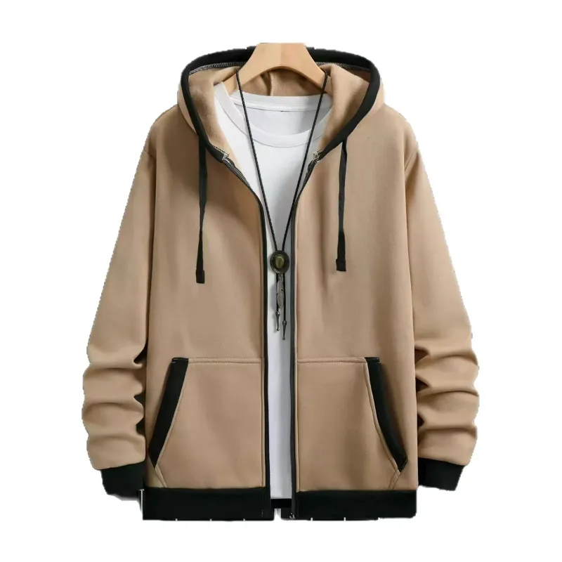 Thickened Men's Hooded Zipper Cardigan Casual Outerwear Fashionable Sweatshirt Autumn Winter New Arrival Cross-Border Style — image 2