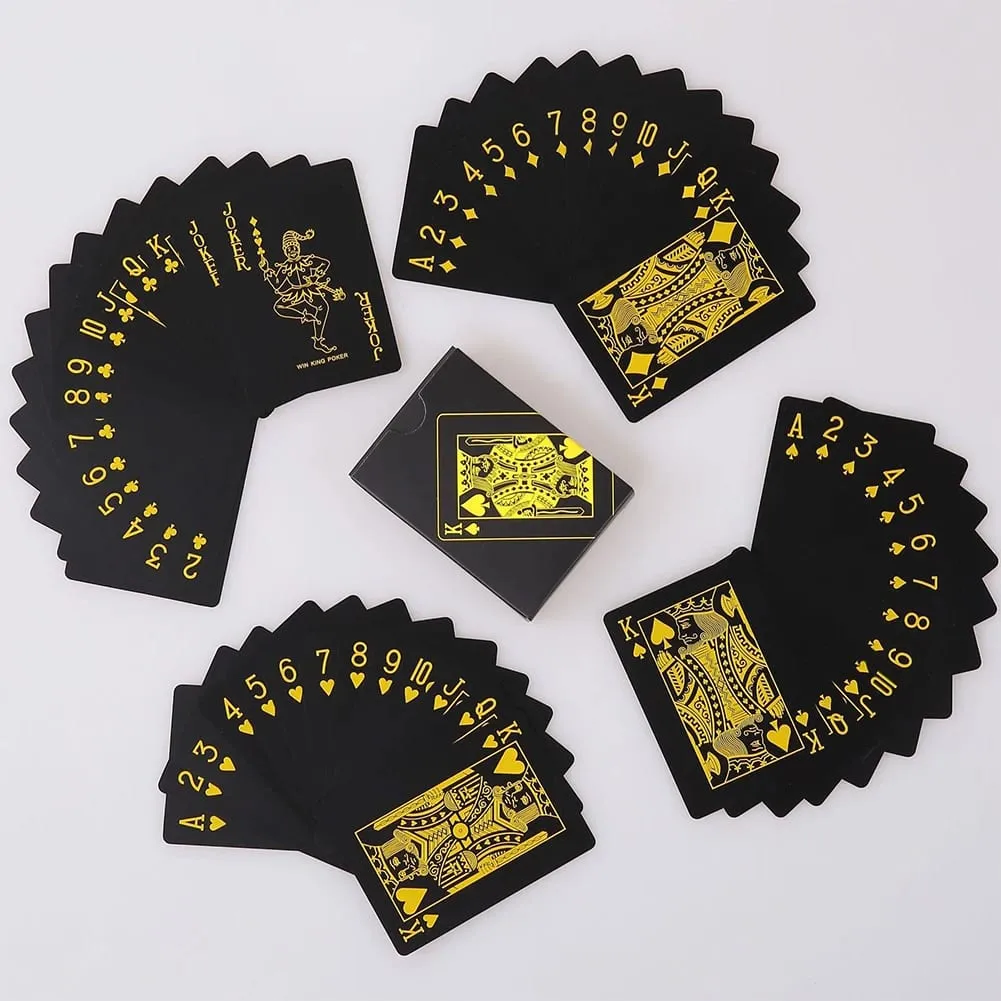 Playing Cards Game Poker Cards Board Child Kid Toy Waterproof Plastic PVC Black Blue Red Yellow Green Deck Card High-end Classy