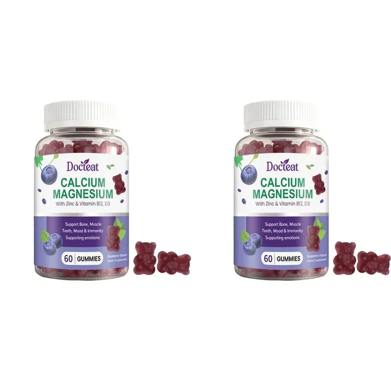 Calcium Magnesium Gummies with Zinc and Vitamins D3 B12 and B6 for Bone Teeth Mood & Immunity Support 60 Gummies — image 9