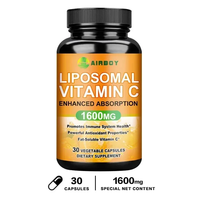 Λιποσωματική βιταμίνη C 1600mg - Προωθεί την παραγωγή κολλαγόνου Ανοσολογική υποστήριξη Ισχυρό αντιοξειδωτικό