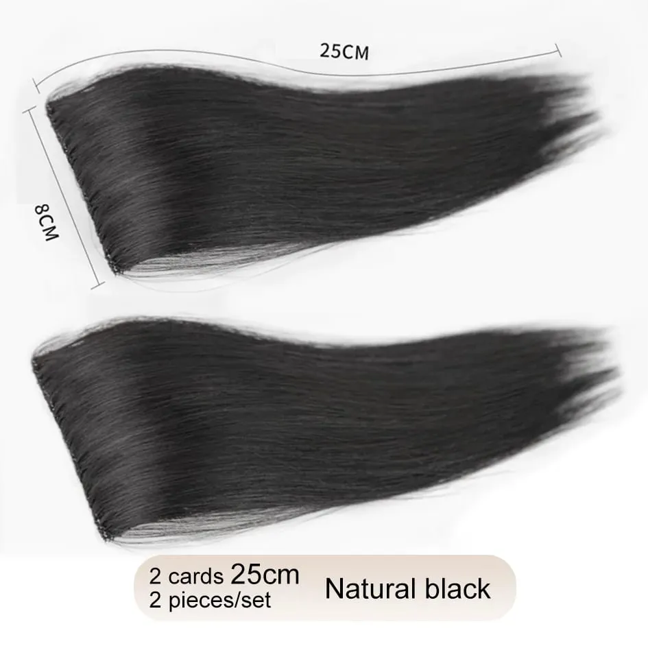Synthetic 2 pieces/set of wig pads hair extensions opening and top replacement pieces replacement artifact — image 19