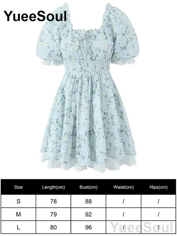 Blue Printed Mini Dress 2026 Summer New Elegant Party Birthday Evening Dresses Y2K Sweet Cute High Street Casual Women Dress — image 23