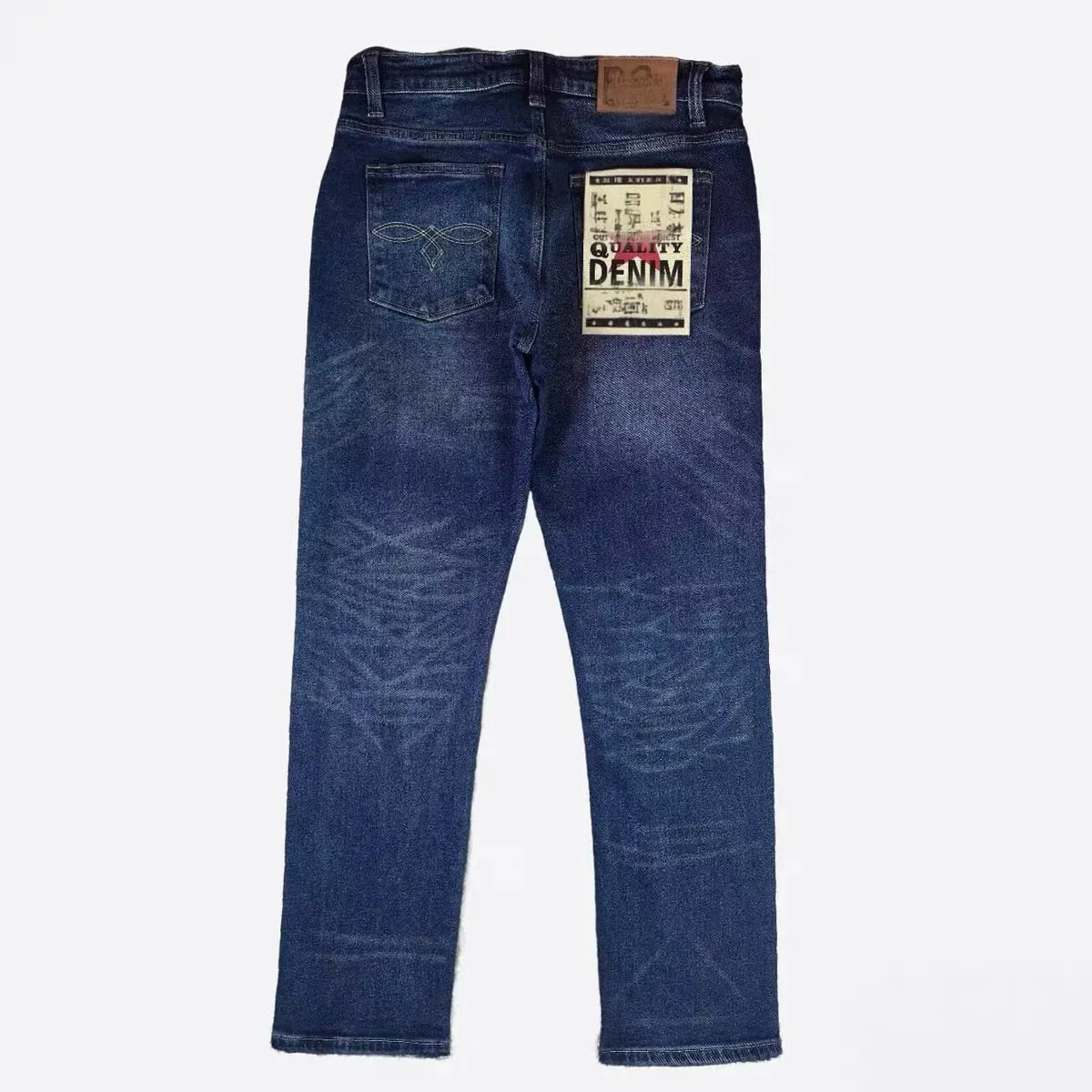 RRL American Retro Elastic Denim Jeans Indigo Washed Thick Straight Cut Wear Resistant Men's mid Waist Zipper Fly Autumn Season