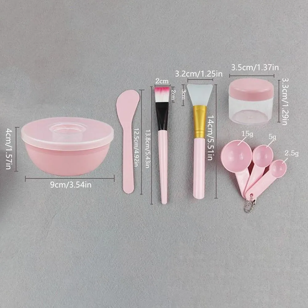 Sada misky na míchání pleťové masky DIY Nástroj na míchání obličejové masky se silikonovou maskou Mísa na make-up štětce Špachtle Krása Péče o pleť Krása Zdraví