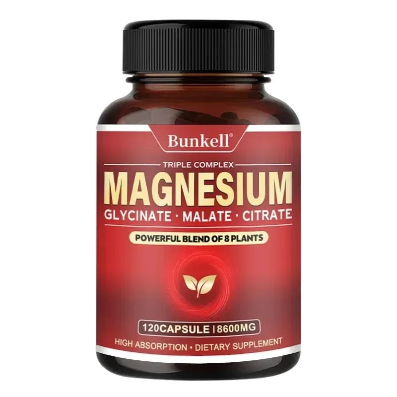 Magnesium Complex - Magnesium Glycinate Malate Citrate - Promotes Energy and Sleep Bone Health Gluten Free and Non-GMO