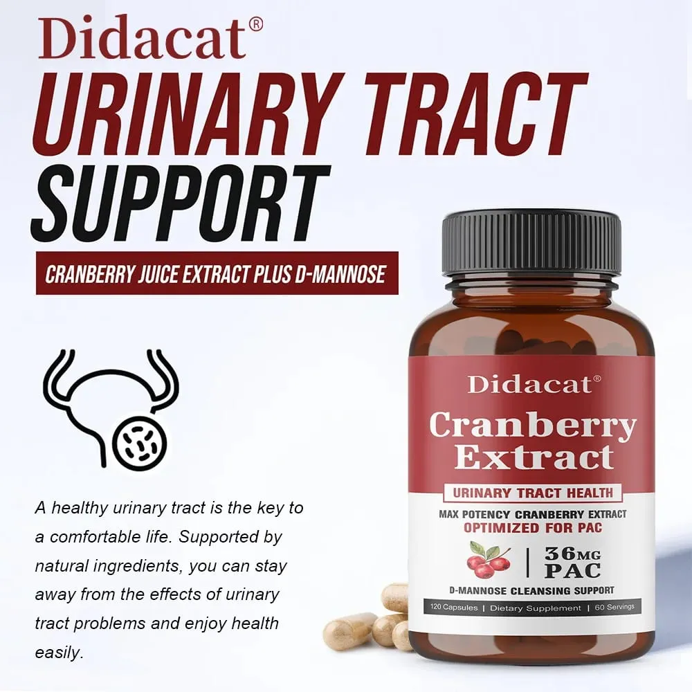 36 mg PAC from Superior Cranberry Juice Extract - Plus D-Mannose Supports Urinary Tract Health Cranberry Capsules for Women