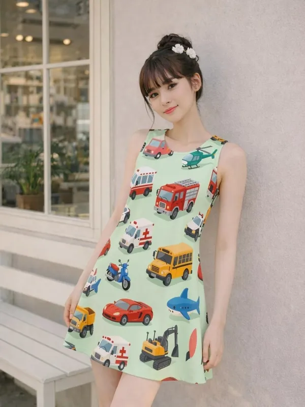 Womens Floral Sleeveless A Line Mini Dress Round Neck Fresh Sundress for Outdoor Brunch Beach Walk and Everyday Wear Comfort — image 15