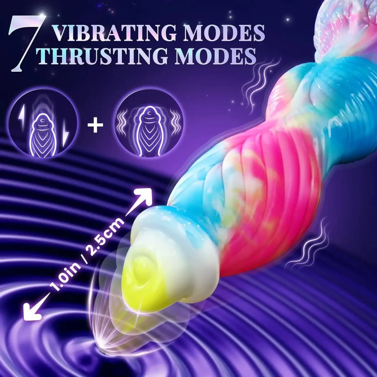 Thrusting Dragon Dildo Vibrator Sex Toys 10" 4IN1 Monster Remote Control Thick Dildo Suction Cup Dildo Anal Toys Adult Product — image 2