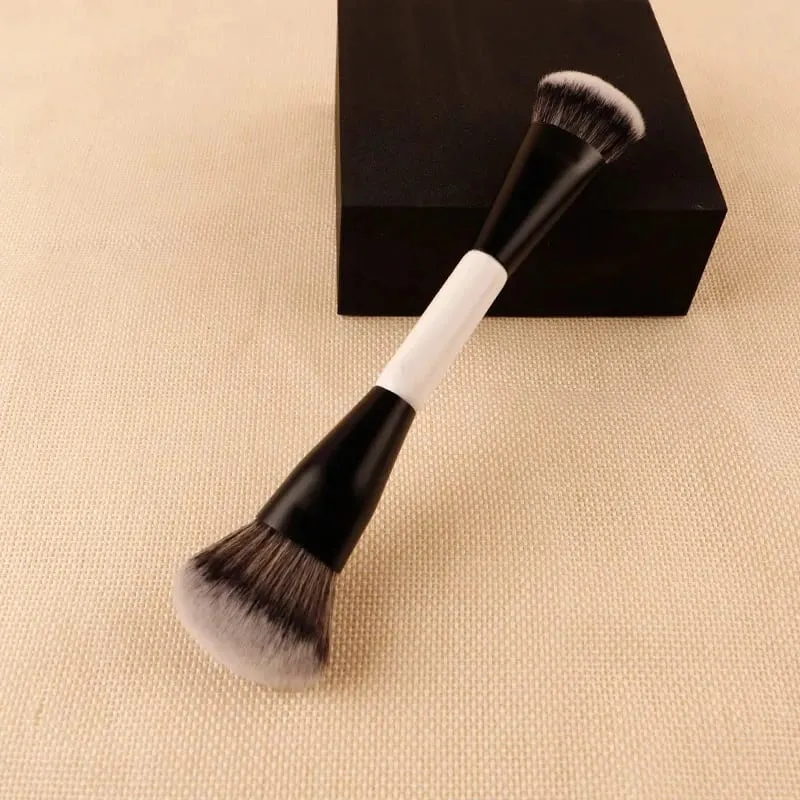 1pc Double Ended Angled Foundation Makeup Brushes Multifunctional Blush Make Up Brush Wood Handle Cosmetic Tool Mari F4