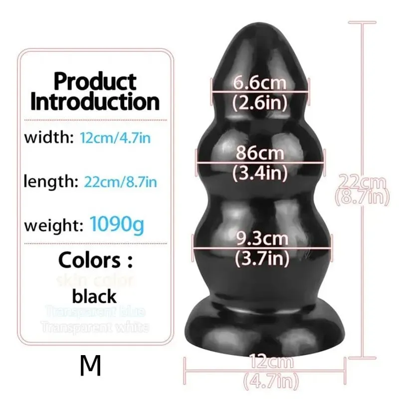 Super Huge Anal Plugขนาดใหญ่Dildos ButtPlug Anus Expansionต่อมลูกหมากMassagerพร้อมถ้วยดูดของเล่นสำหรับผู้หญิงผู้ชายMasturbator