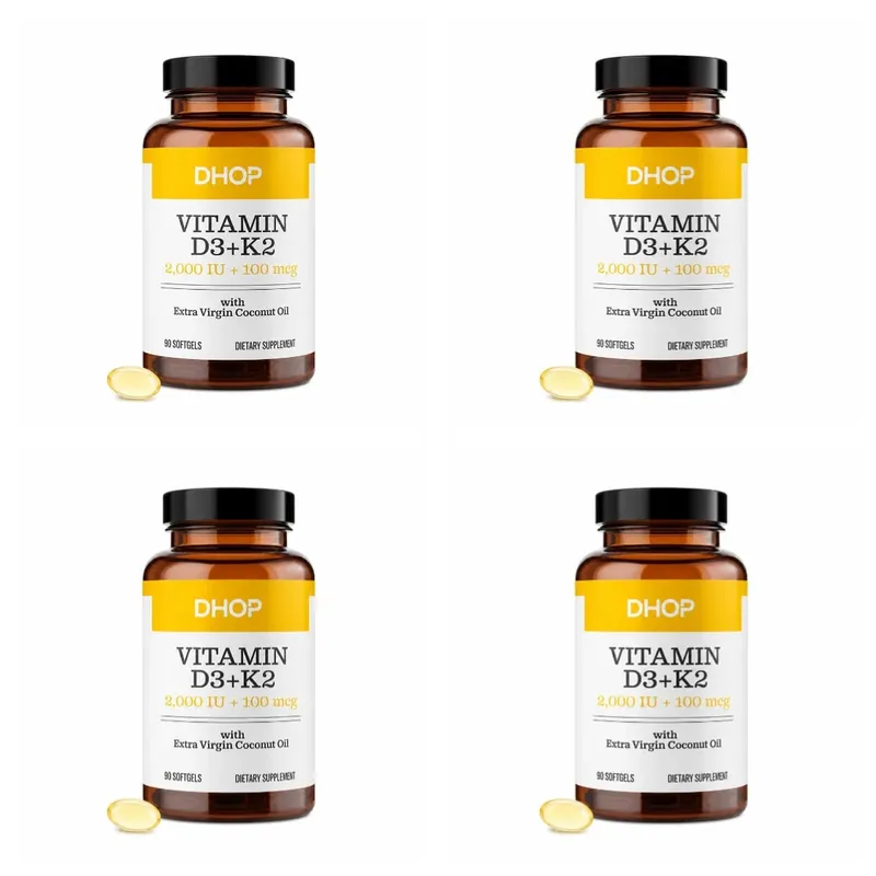 Vitamin D3+K2 Capsules 2000 IU + 100 Mcg - Bone Health & Immune Support Calcium Absorption Daily Wellness Formula 90ct — image 10