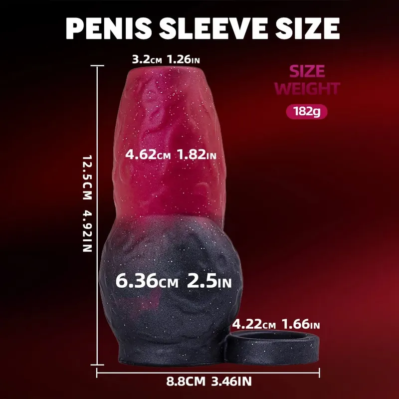 Enlarged and Thicken Cock Sleeve Lock Sperm Penis Ring Adult Men Sex Toy Soft Silicone Dick Sleeve Enlargement Male 18+ Sexy Toy — image 11