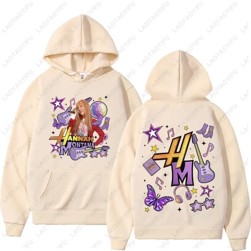 Hannah Montana 20Th Anniversary Printed Hoodies Men Women Fashion Aesthetic Sweatshirts Long Sleeve Pullovers Streetwear