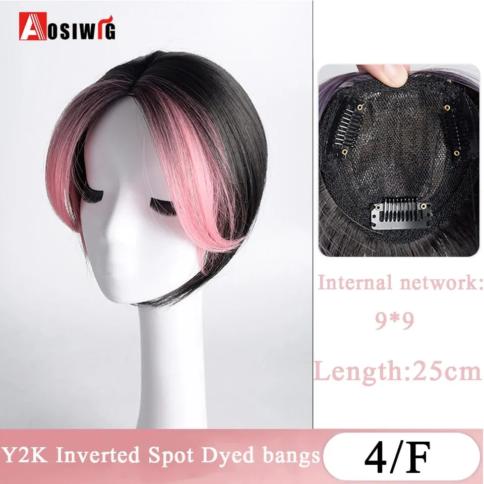 Synthetic Topper Hairpiece Clip-In Bangs Extension Natural Neat Fake Fringe Topper Hairpiece Invisible Clourse Hairpieces