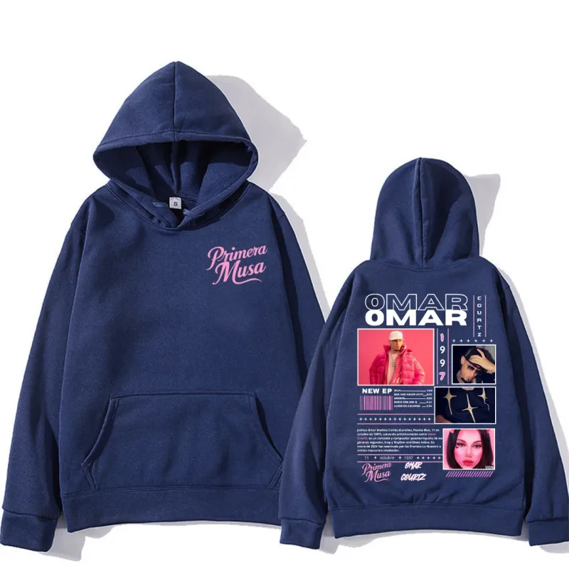 Omar Courtz First Muse Album Tour Merch Fashion Hoodies for Men and Women Hip Hop Hooded Sweatshirts vintage Oversized Pullovers — image 5