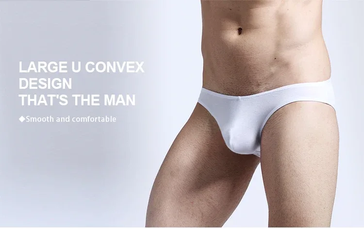 Roupa interior masculina calças triangulares pequenas u convexo modal fino estiramento sexy cintura baixa apertado cuecas laterais estreitas — image 13