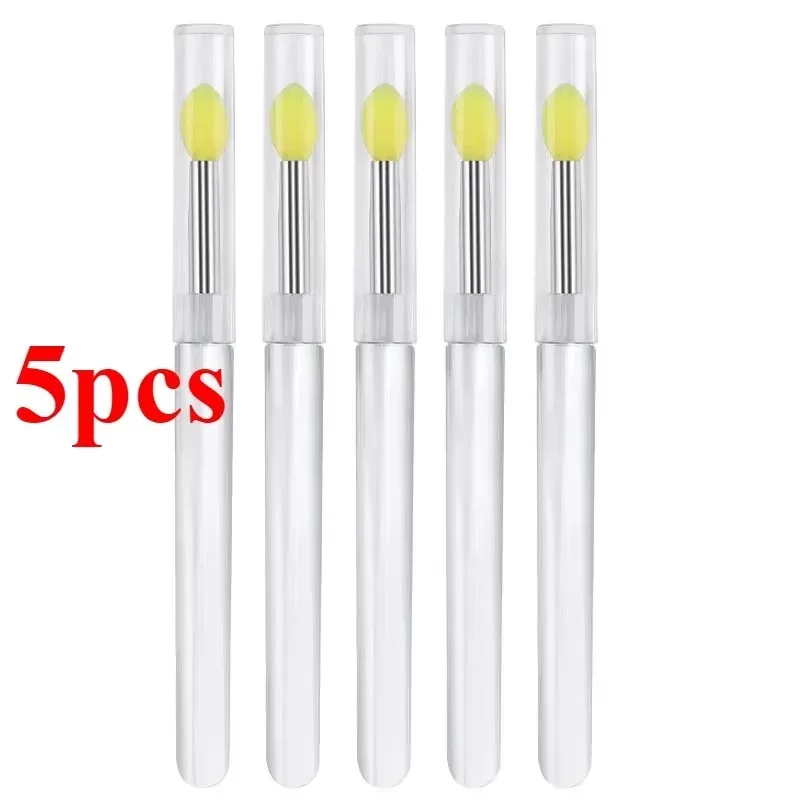 3/5/10PCS Portable Silicone Lip Brush With Cover Soft Multifunctional Lip Balm Applicator Lipstick Lipgloss Makeup Brushes — image 14