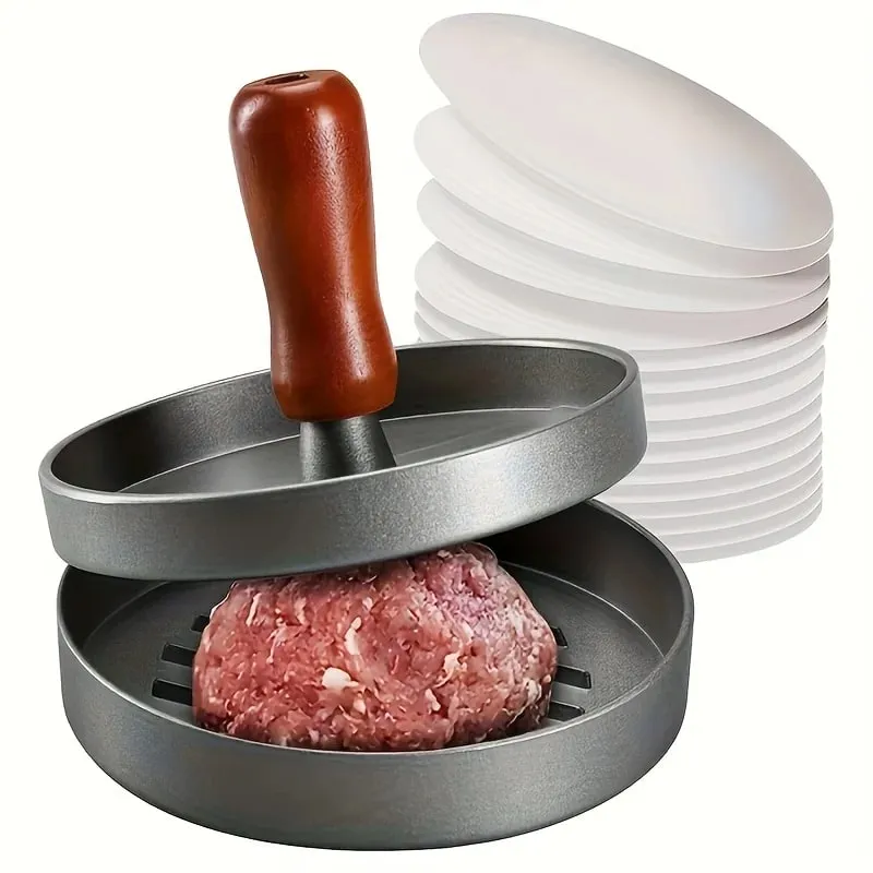 1PC Non-stick Burger Druk Patty Maker Metalen Hamburger Mal voor Rundvlees Kaas Veggie Burger Maken Geschikt voor BBQ Grill Koken — image 4