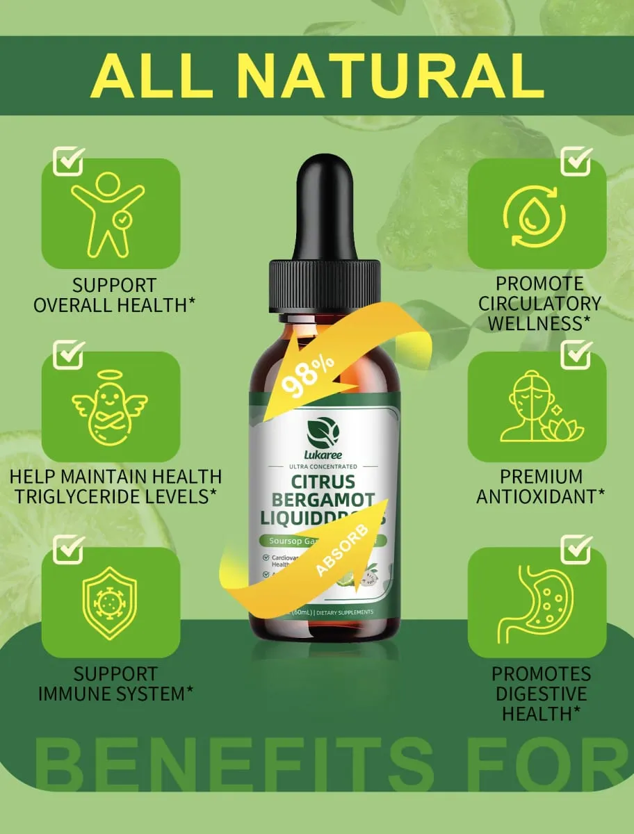 Lukaree Organic Citrus Bergamot Drop Support Immunity Cholesterol and Cardiovascular Health Antioxidant — image 5