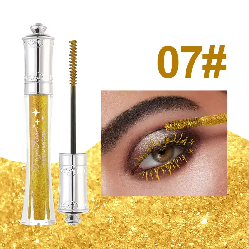 Máscara de pestañas colorida con diamante brillante, máscara resistente al agua con purpurina azul, extensión de pestañas de belleza, maquillaje de ojos brillante de secado rápido