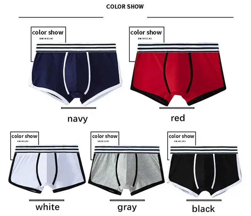 Lelaki Seluar Dalam Lembut Batang Kapas Seluar Dalam Berkualiti Tinggi U Convex Pouch Seluar Dalam Cueca Pinggang Tengah Bernafas Seluar Boxer Homme