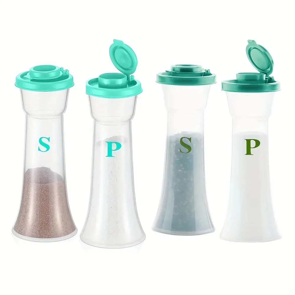 2pcs Large Salt & Pepper Shaker Set with Lids - Perfect for Home Kitchen Restaurant Outdoor and Camping
