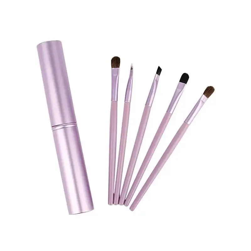 5pcs eyeliner Brush With Storage Tube Eye Makeup Brushes Set Soft Eyeshadow Brush Smudging Brush