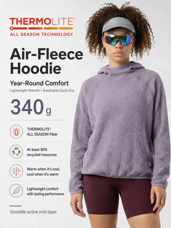Thermolite® All Season Thermal Hoodie Unisex Lättvikts Quick Dry Pullover Sweatshirt Andas Vinter Mid Layer Activewear — image 14