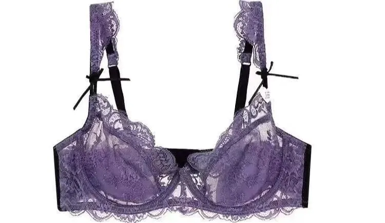 Lace Minimizer Bra Ultra Thin Sponge Free Wirefree Seamless Full Coverage Bust Push Up Comfort Lingerie Set BANERDANNI — image 9