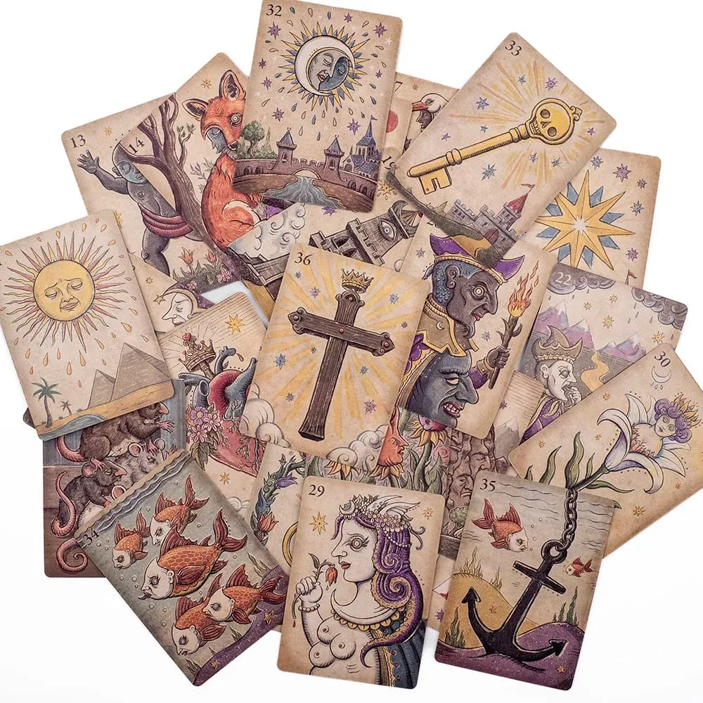 Lenormand Della Luna חפיסת טארוט 36 יחידות חיזוי גורל כרטיסי טארוט אורקל מסיבה בידור כרטיסי משחק לוח 7.3*10.2 ס"מ — image 6