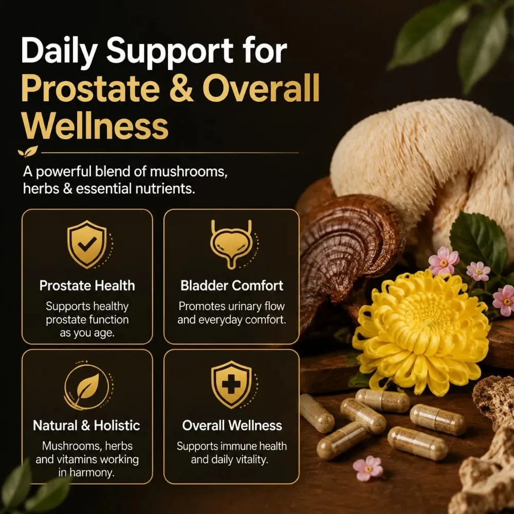 Prostate Health Capsules for Men Saw Palmetto Pumpkin Seed & Lycopene with Zinc for Urinary Flow & Bladder Comfort 60 Count — image 2