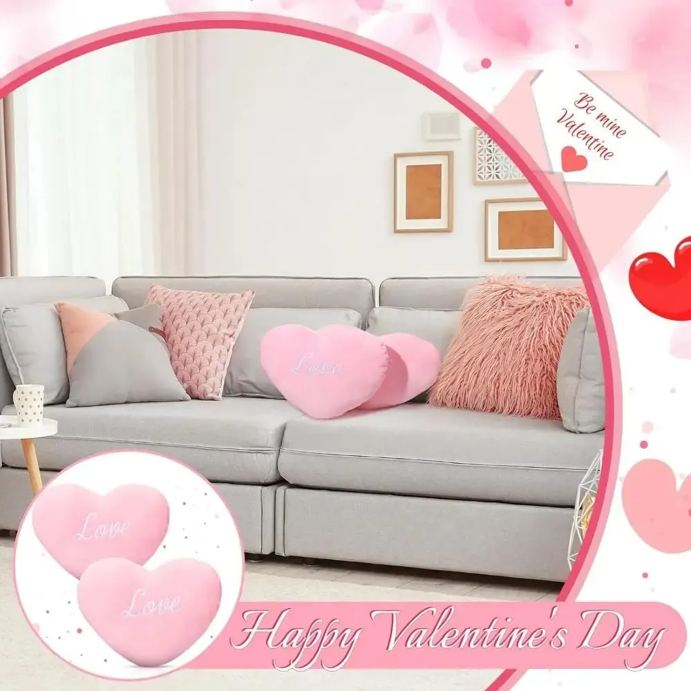 New Heart Shape Heart Plush Pillow Pink Color Valentines gift Soft Pillow Red Color Stuffed Pillow for Birthday — image 9