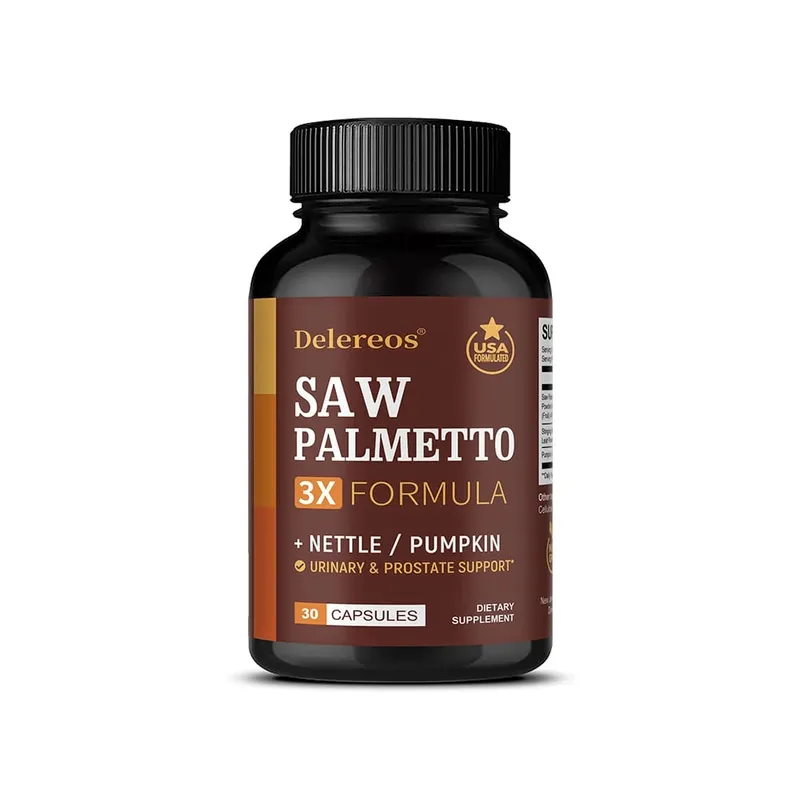 Saw Palmetto Capsules with Stinging Nettle Promote Prostate Health Reduce Baldness and Thinning Hair Men’s Daily Wellness