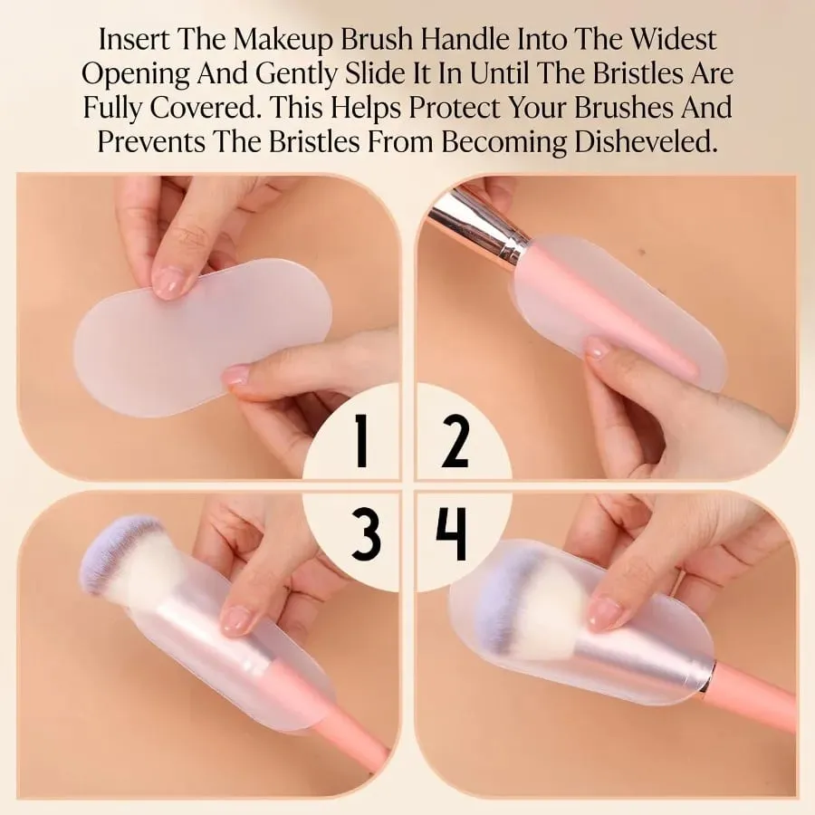 Housse anti-poussière pour pinceaux de maquillage, 9 tailles, sac de rangement transparent universel pour pinceaux de maquillage, housse de Protection étanche contre les poils, 18 pièces/ensemble