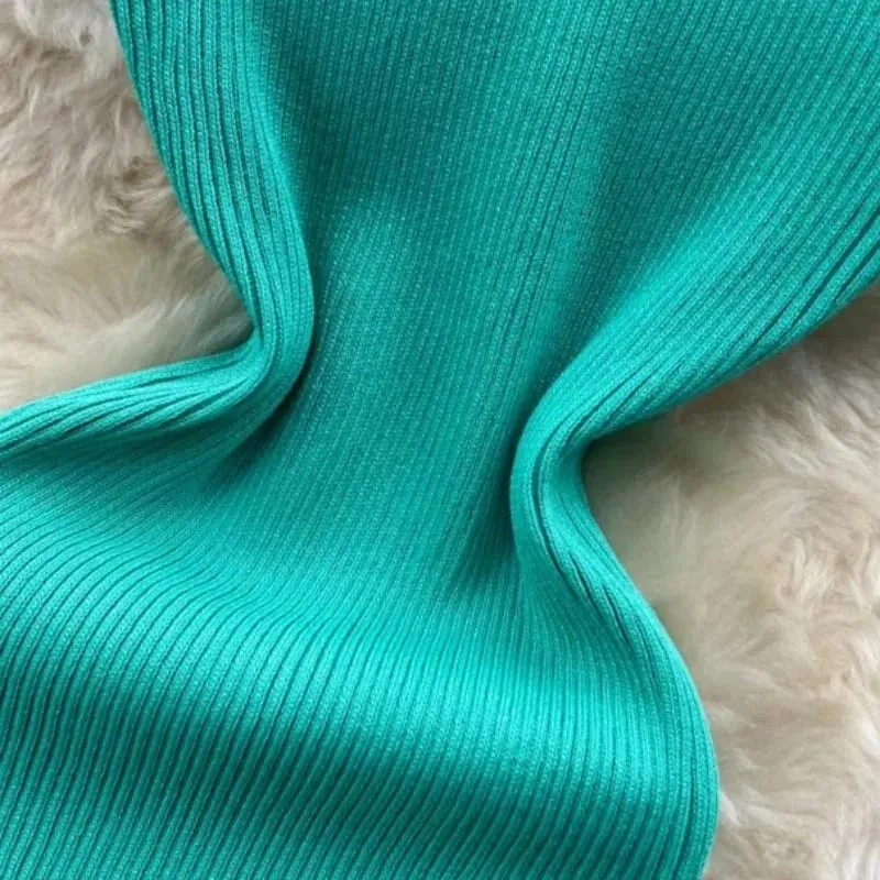 Women's Green Halter Short SundressSleeveless Ribbed Knit Stretchy Bodycon Mini Dress Slim Fit Casual Night Club Party Outfit — image 6