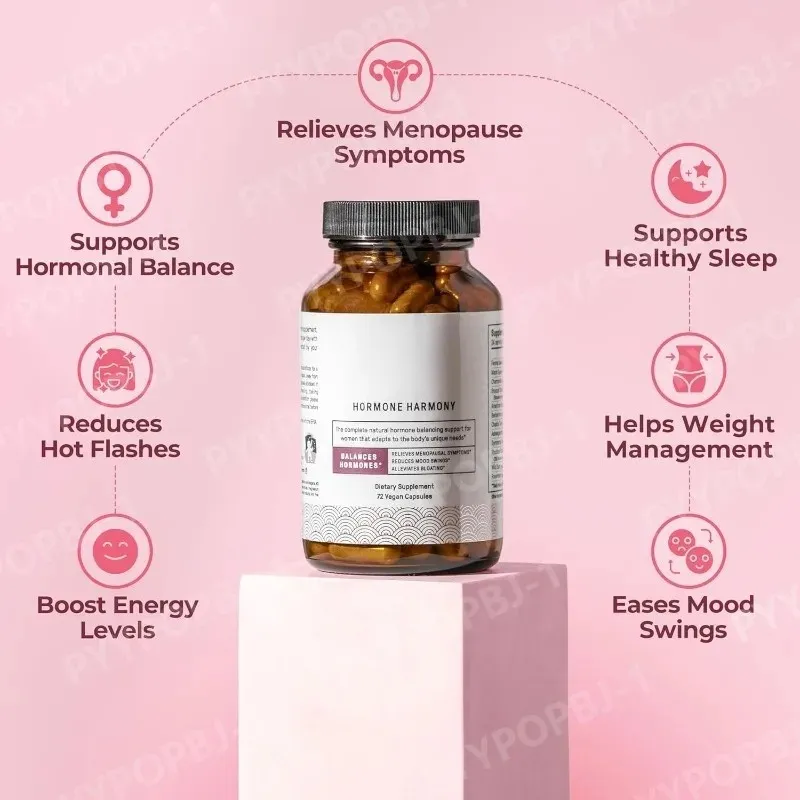 Κάψουλες Hormone Harmony με Φυσικό Βοτανικό Συμπλήρωμα Υποστήριξη Ευεξίας για Γυναίκες Ανακούφιση Εμμηνόπαυση Ορμονική Ισορροπία 72 Αριθμός