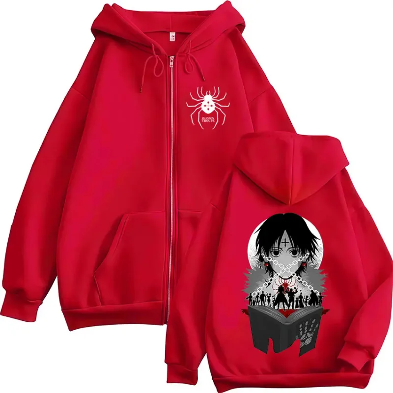 Anime Hunter X Hunter Chrollo Lucilfer Graphic Zipper Hoodies Men Women Clothing Oversized Zip Up Hooded Sweatshirts Streetwear — image 9