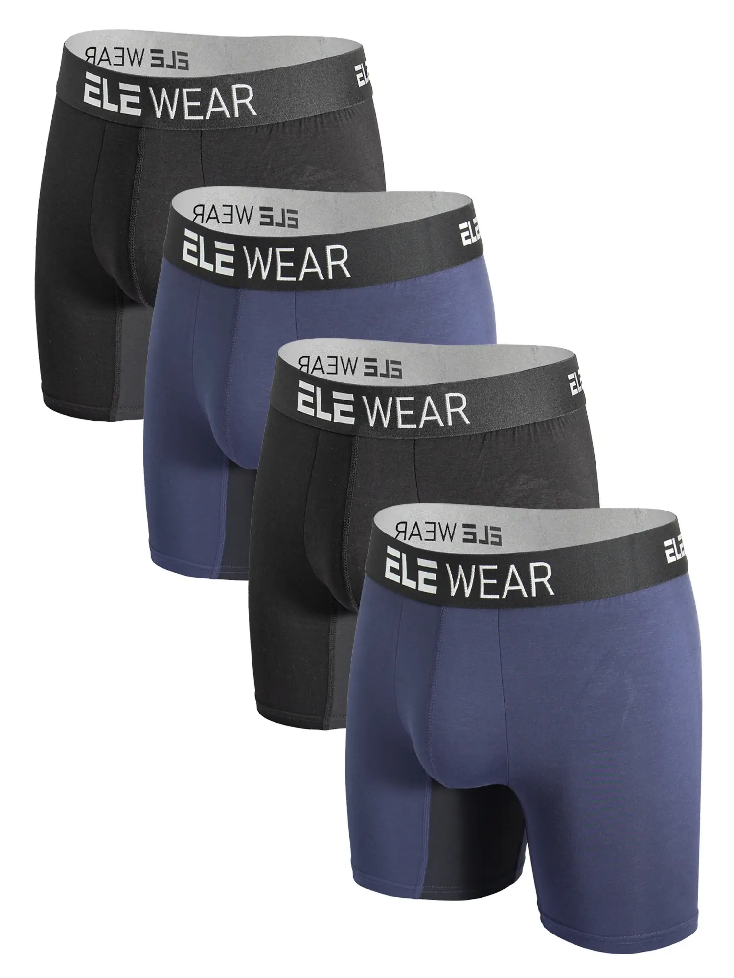 Bamboo 4pcs Men's Underwear Boxer Briefs For Men, Moisture-Wicking Long Sports Underwear — image 2