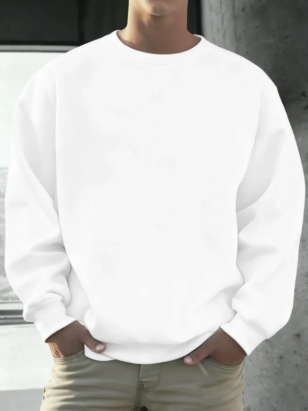 Solid Soft Pullovers Street Autumn Comfy Fleece Hoodies Office Jogging Loose Sweatshirts Casual Basics Daily Streetwear Of Men — image 9