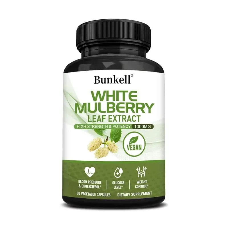 Extrakt aus weißen Maulbeerblättern, 1000 mg – 120 Kapseln, weißes Maulbeerblatt, gentechnikfrei, glutenfreies Nahrungsergänzungsmittel, hohe Stärke und Wirksamkeit