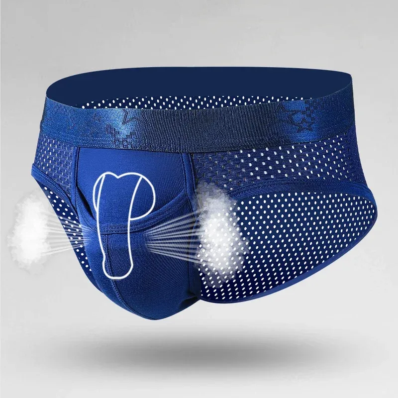 Bullet Separation Panties Men's Sexy U-Convex Briefs Vein Ice Silk Scrotal Rim Sperm Cord Shorts Varicose Heads — image 6