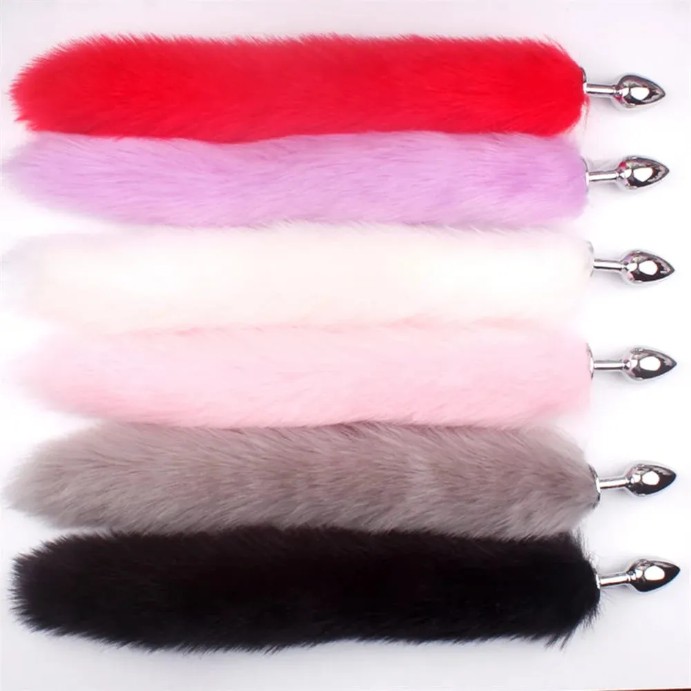 Plush Rabbit Tail Fox Tail Anal Plug Metal Butt Plug Prostate Massager BDSM Cosplay Erotic Sex Toy for Women Adults Sex Toy Gift — image 3