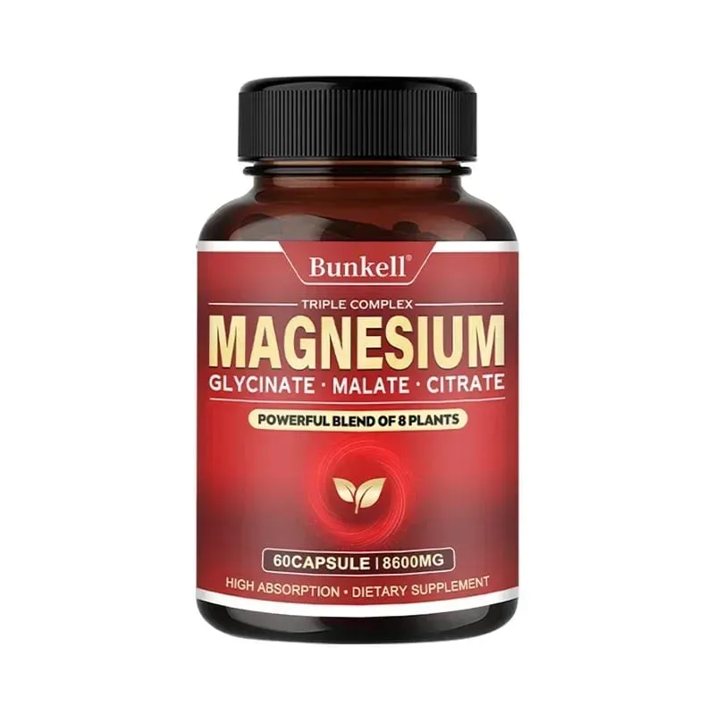 Magnesium Complex - Magnesium Glycinate Malate Citrate - Promotes Energy and Sleep Bone Health Gluten Free and Non-GMO