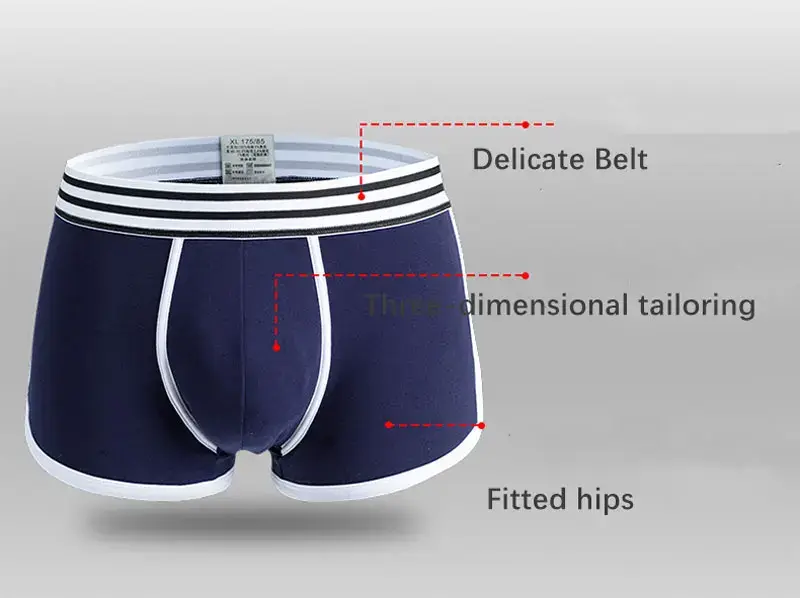 Lelaki Seluar Dalam Lembut Batang Kapas Seluar Dalam Berkualiti Tinggi U Convex Pouch Seluar Dalam Cueca Pinggang Tengah Bernafas Seluar Boxer Homme