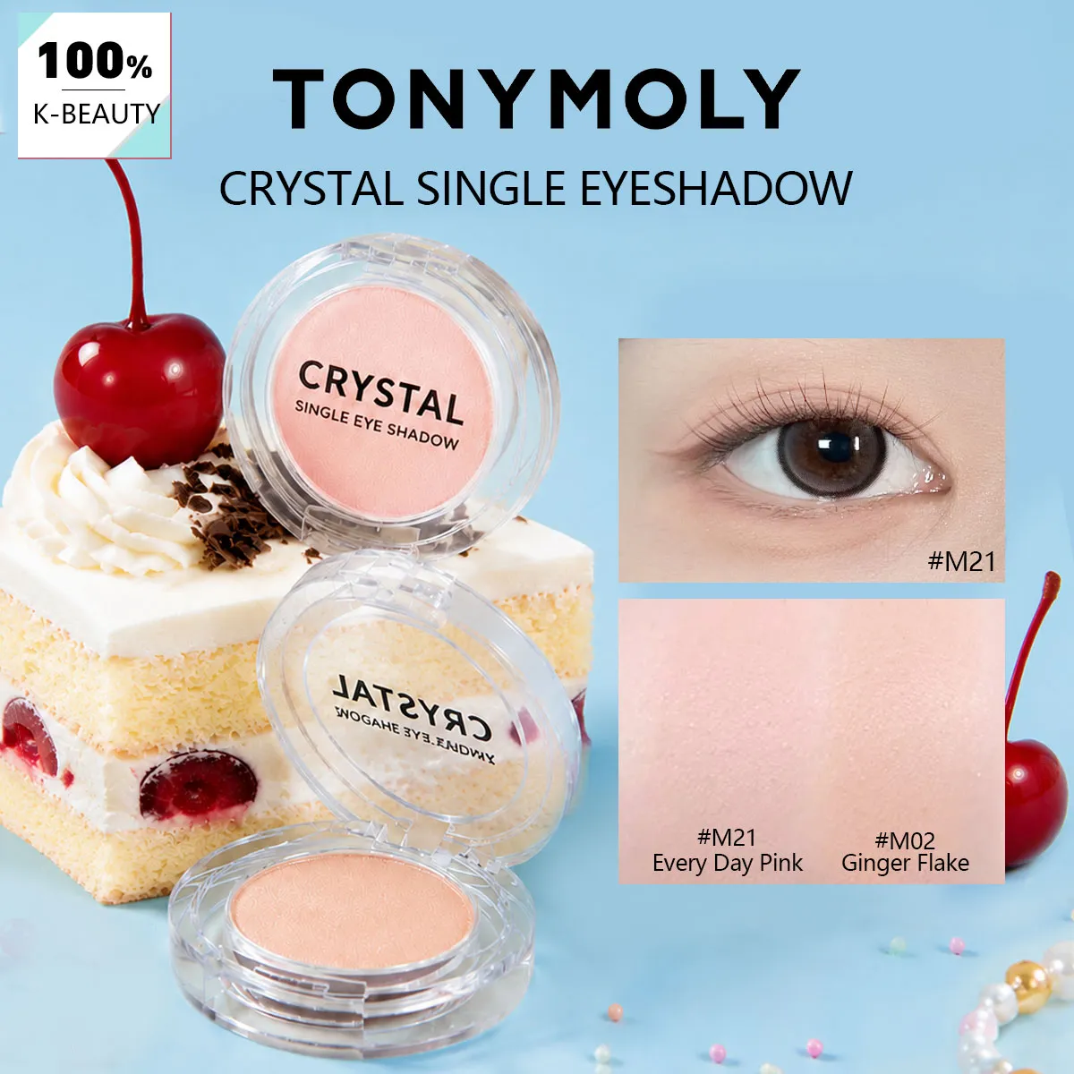 Crystal Single Eye Shadow Silky Smooth Eye Powder Long Lasting Eye Color Buildable Color Korean Cosmetic Korean Makeup — image 1