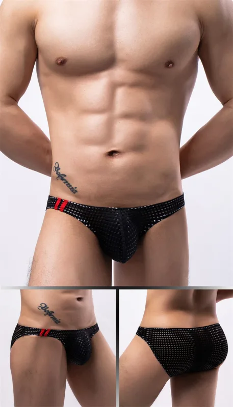 Slip da uomo Estate Traspirante Fori Intimo U Convesso Sottile Vita bassa Slip intimo da uomo Slip Mutande Calzoncillos