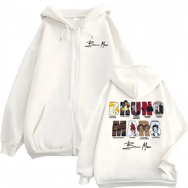 Bruno Mars The Romantic 2026 Album Cover Zip Up Hoodies Men Women Fashion Vintage Jacket Sweatshirt Fleece Cozy Zipper Pullovers — image 6