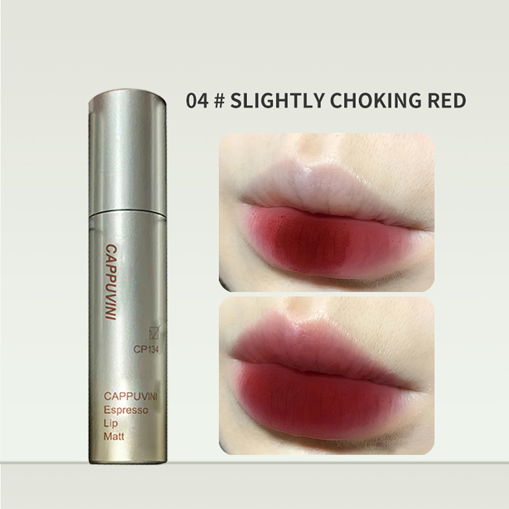 Cappuvini Espresso Matte Lipstick Velvet Lip Glaze Waterproof Long-lasting Texture Smooth Glossy Makeup Setting Lip Color — image 9